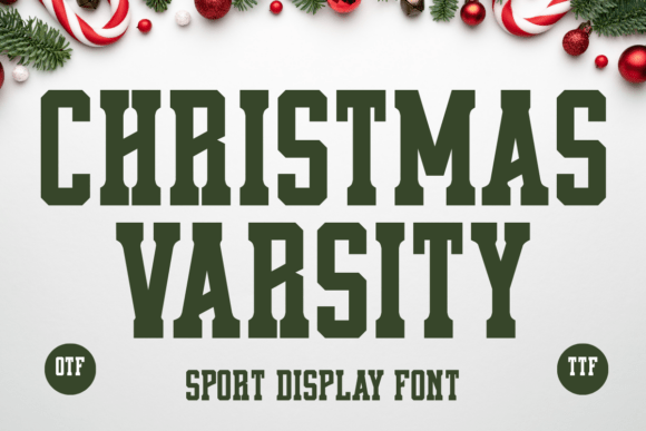 Christmas Varsity: A Sport Display Font for Festive Spirit
