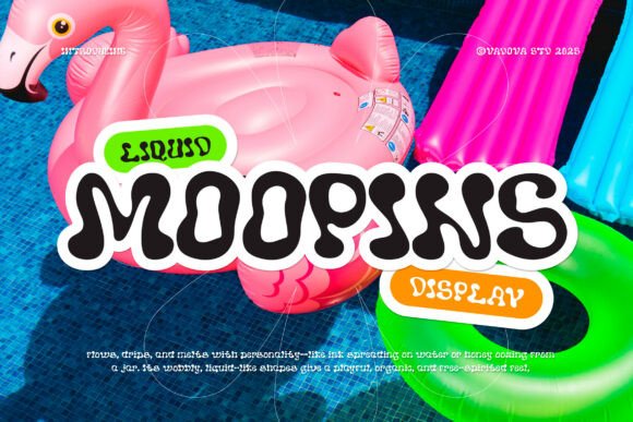 Moopins: A Playful Liquid Display Font for Creative Projects